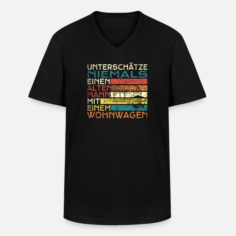 Camper Geschenkidee Camping - Männer-T-Shirt mit V-Ausschnitt - Schwarz