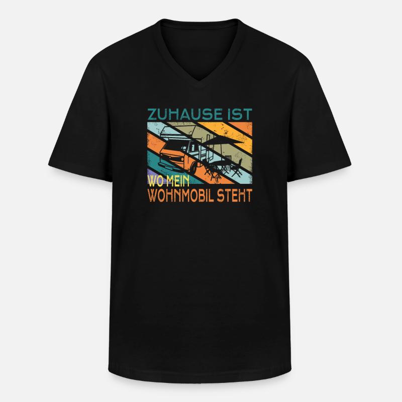 Camper Geschenkidee Camping - Männer-T-Shirt mit V-Ausschnitt - Schwarz