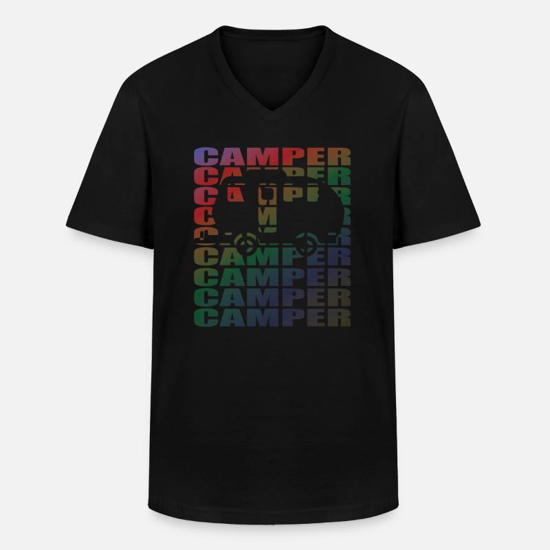 Camper Geschenkidee Camping - Männer-T-Shirt mit V-Ausschnitt - Schwarz