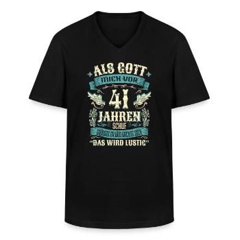 41 Geburtstag Geschenk Jahre Lustig Spruch - Männer-T-Shirt mit V-Ausschnitt - Schwarz - Vorne - AI Model Male 178 dark (178cm)