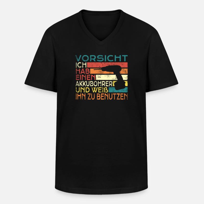 Heimwerker Geschenkidee Handwerker - Männer-T-Shirt mit V-Ausschnitt - Schwarz
