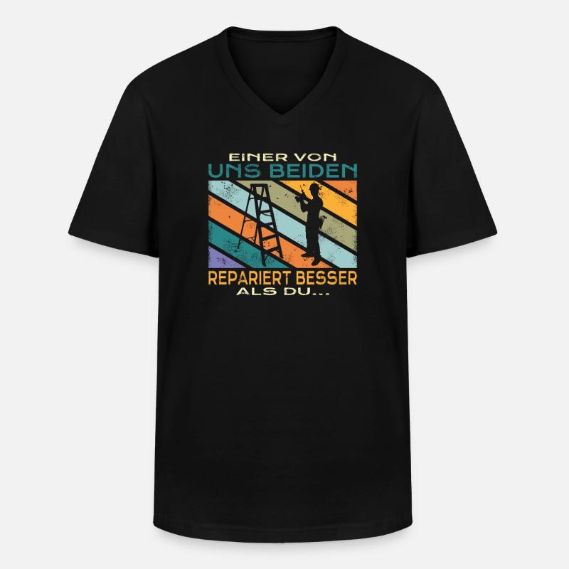 Heimwerker Geschenkidee Handwerker - Männer-T-Shirt mit V-Ausschnitt - Schwarz