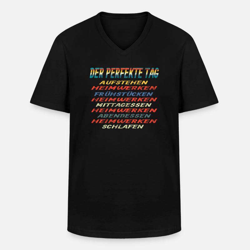 Heimwerker Geschenkidee Handwerker - Männer-T-Shirt mit V-Ausschnitt - Schwarz