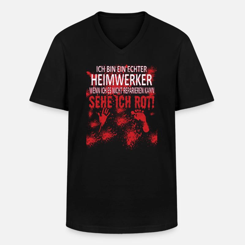 Heimwerker Geschenkidee Handwerker - Männer-T-Shirt mit V-Ausschnitt - Schwarz