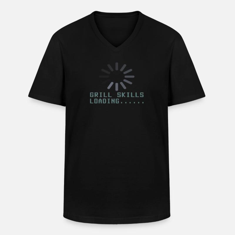Grillen und Camper Geschenkidee - Männer-T-Shirt mit V-Ausschnitt - Schwarz