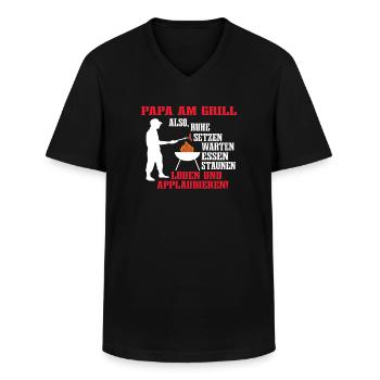 Grillen und Camper Geschenkidee - Männer-T-Shirt mit V-Ausschnitt - Schwarz - Vorne - AI Model Male 178 dark (178cm)