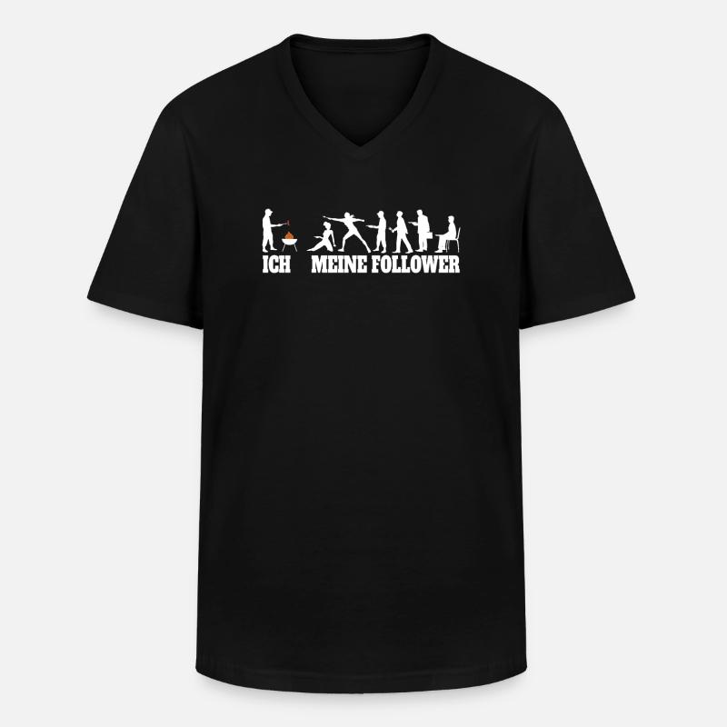Grillen und Camper Geschenkidee - Männer-T-Shirt mit V-Ausschnitt - Schwarz