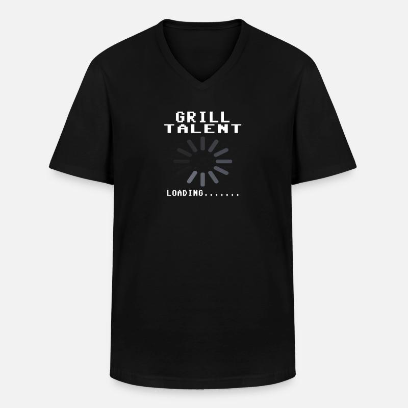 Grillen und Camper Geschenkidee - Männer-T-Shirt mit V-Ausschnitt - Schwarz