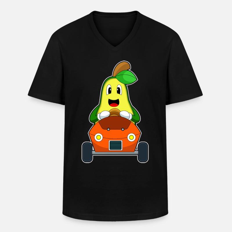 Avocado Auto - Männer-T-Shirt mit V-Ausschnitt - Schwarz