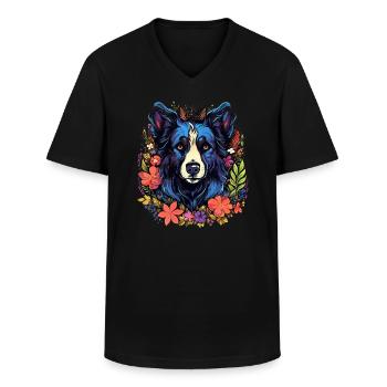 Aussie Australian Shepherd Hund Geschenk - Männer-T-Shirt mit V-Ausschnitt - Schwarz - Vorne - AI Model Male 178 dark (178cm)