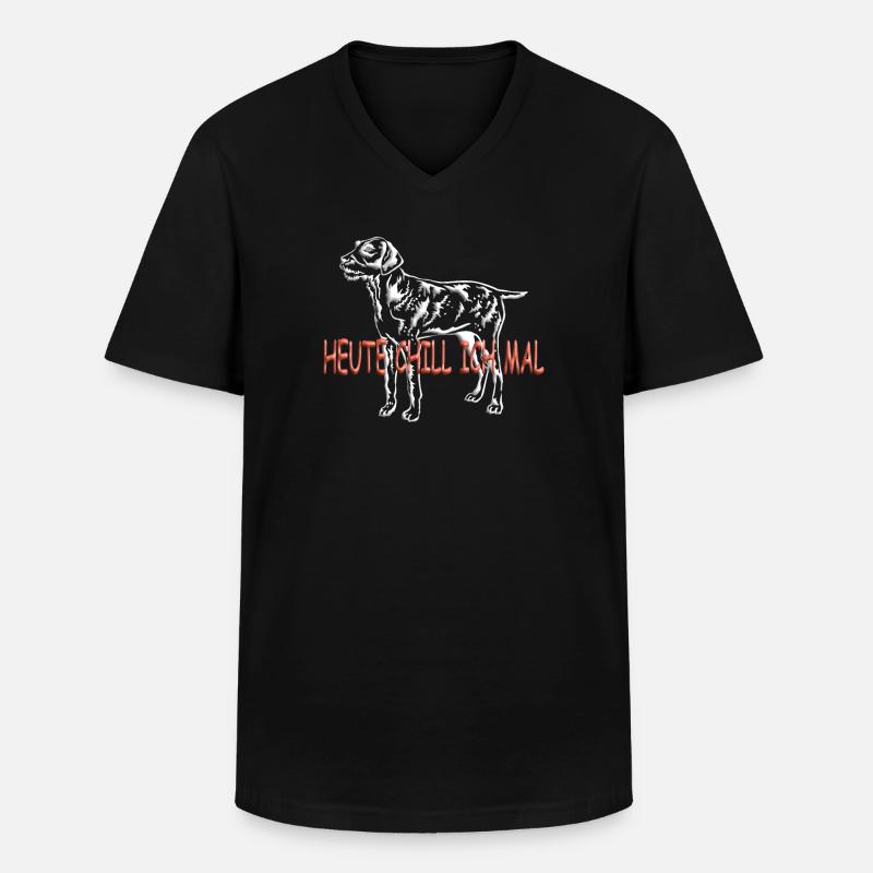 Hunde Deutsch Drahthaar Hundebesitzer - Männer-T-Shirt mit V-Ausschnitt - Schwarz