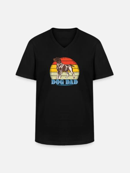 Dogs German Wirehaired Dog Owners - Men's V-Neck T-Shirt - black