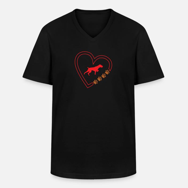 Hunde Deutsch Drahthaar Hundebesitzer - Männer-T-Shirt mit V-Ausschnitt - Schwarz