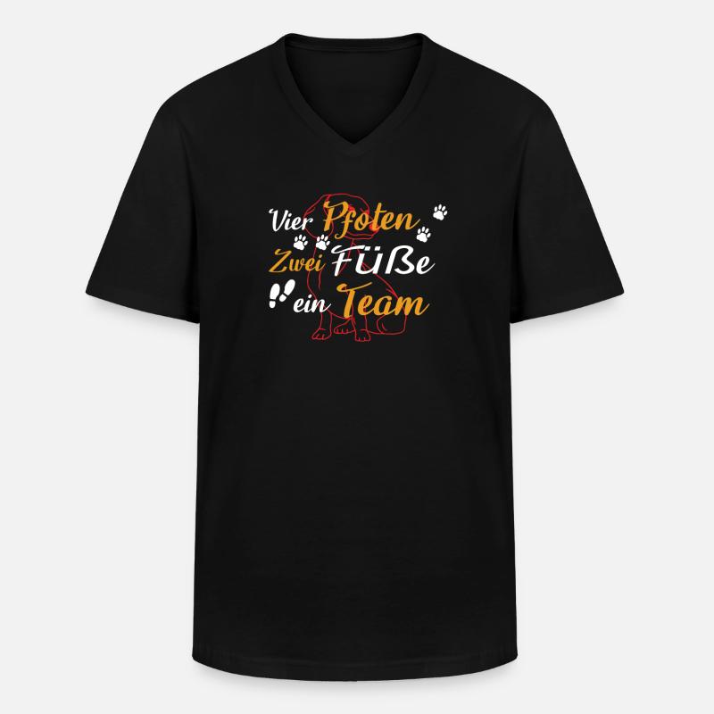 Hund Dackel Hundebesitzer Gechenkidee - Männer-T-Shirt mit V-Ausschnitt - Schwarz