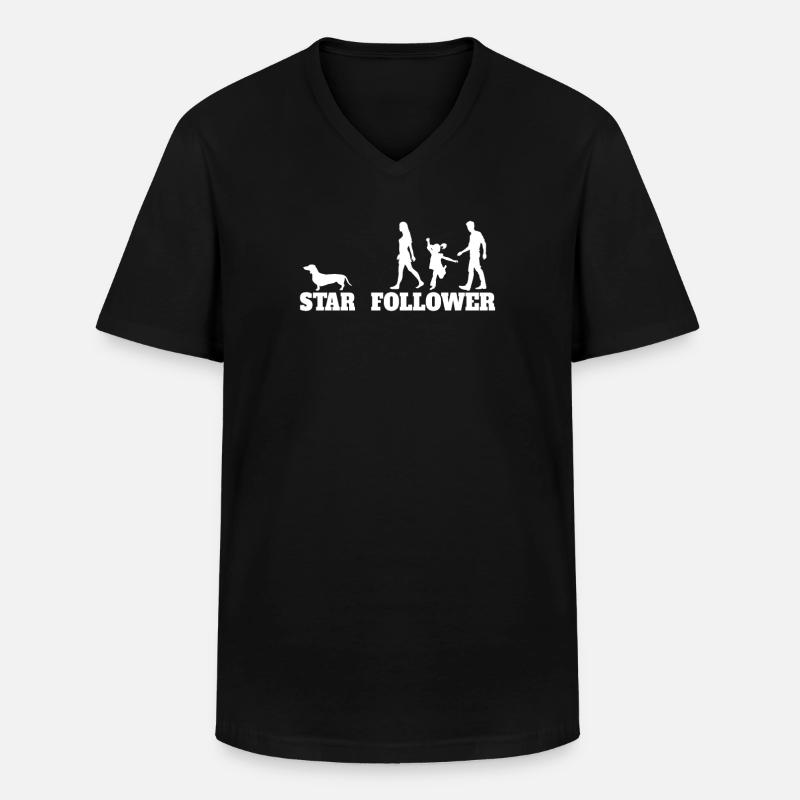 Hund Dackel Hundebesitzer Geschenkidee - Männer-T-Shirt mit V-Ausschnitt - Schwarz