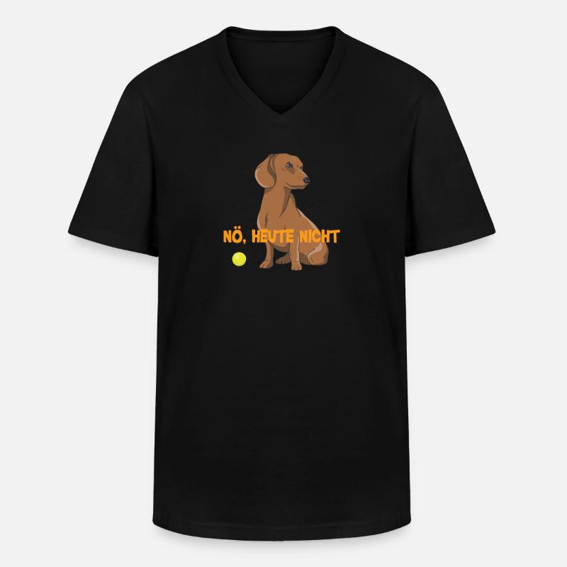 Hund Dackel Hundebesitzer Geschenkidee - Männer-T-Shirt mit V-Ausschnitt - Schwarz