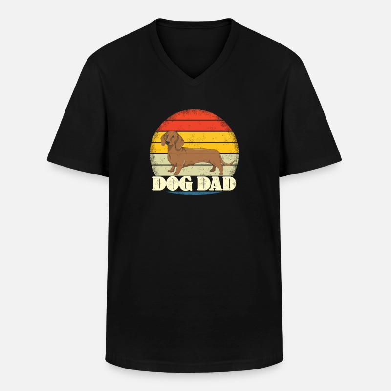 Hund Dackel Hundebesitzer Geschenkidee - Männer-T-Shirt mit V-Ausschnitt - Schwarz