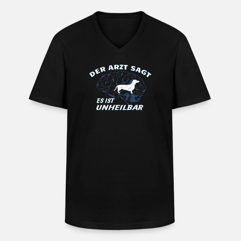 Hund Dackel Hundebesitzer Geschenkidee - Männer-T-Shirt mit V-Ausschnitt - Schwarz