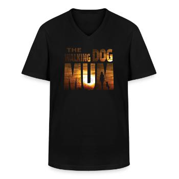 Chien Bulldog Dog Propriétaire Gechenkidee - T-shirt col V Homme - noir - Devant - AI Model Male 178 dark (178cm)