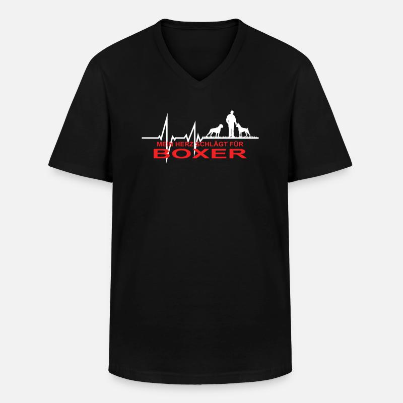 Hund Boxer Hundebesitzer Geschenkidee - Männer-T-Shirt mit V-Ausschnitt - Schwarz