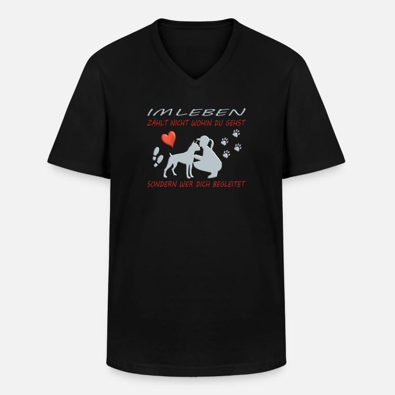 Hund Boxer Hundebesitzer Geschenkidee - Männer-T-Shirt mit V-Ausschnitt - Schwarz