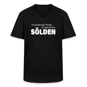 Therapie SÖLDEN - Männer-T-Shirt mit V-Ausschnitt - Schwarz - Vorne - AI Model Male 178 dark (178cm)