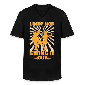 Lindy Hop Tänzer Swing Tanzpaar Swing Dance - Männer-T-Shirt mit V-Ausschnitt - Schwarz - Vorne - AI Model Male 178 dark (178cm)