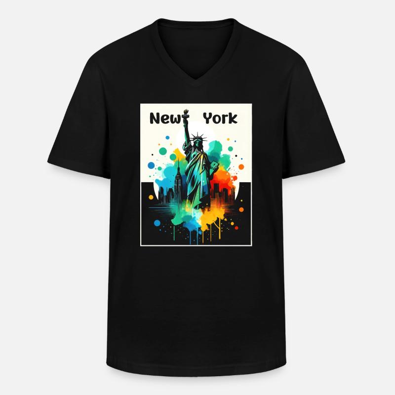 Lebendige Freiheitskunst - Männer-T-Shirt mit V-Ausschnitt - Schwarz