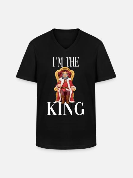 Ich bin der König - Männer-T-Shirt mit V-Ausschnitt - Schwarz