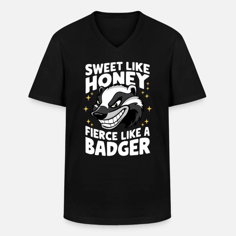 Dachs Honigdachs Tier - Männer-T-Shirt mit V-Ausschnitt - Schwarz