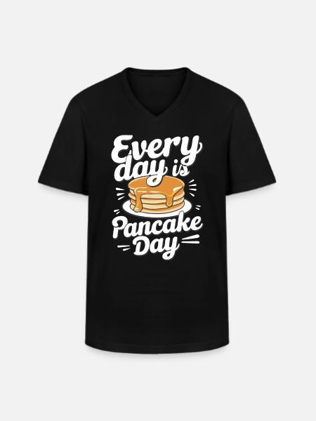 Pancakes Breakfast Food Pancake - Men's V-Neck T-Shirt - black