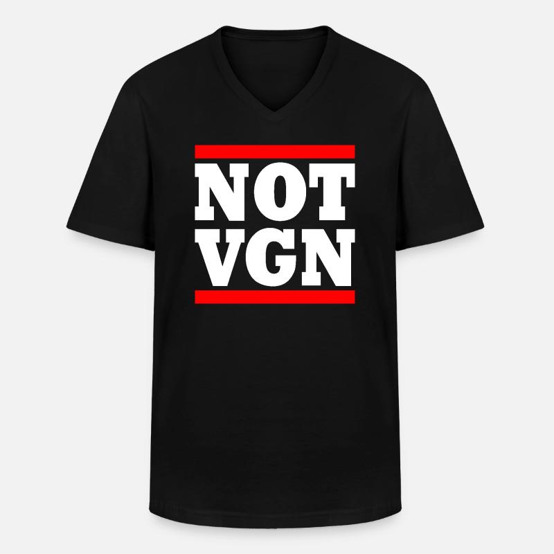 Not vegan - Männer-T-Shirt mit V-Ausschnitt - Schwarz
