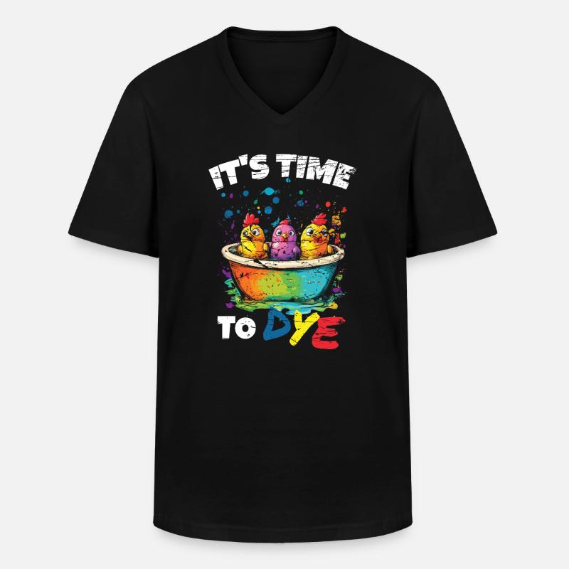 Ostern Eier Färben Ostereier - Männer-T-Shirt mit V-Ausschnitt - Schwarz