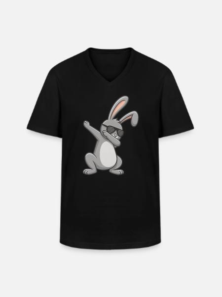 Easter Bunny Dab Easter - Men's V-Neck T-Shirt - black