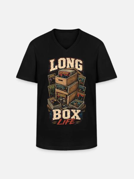Comic Collector Long Box Life - Men's V-Neck T-Shirt - black
