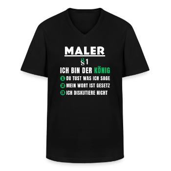 Cadeau de peintre - je suis le roi - T-shirt col V Homme - noir - Devant - AI Model Male 178 dark (178cm)