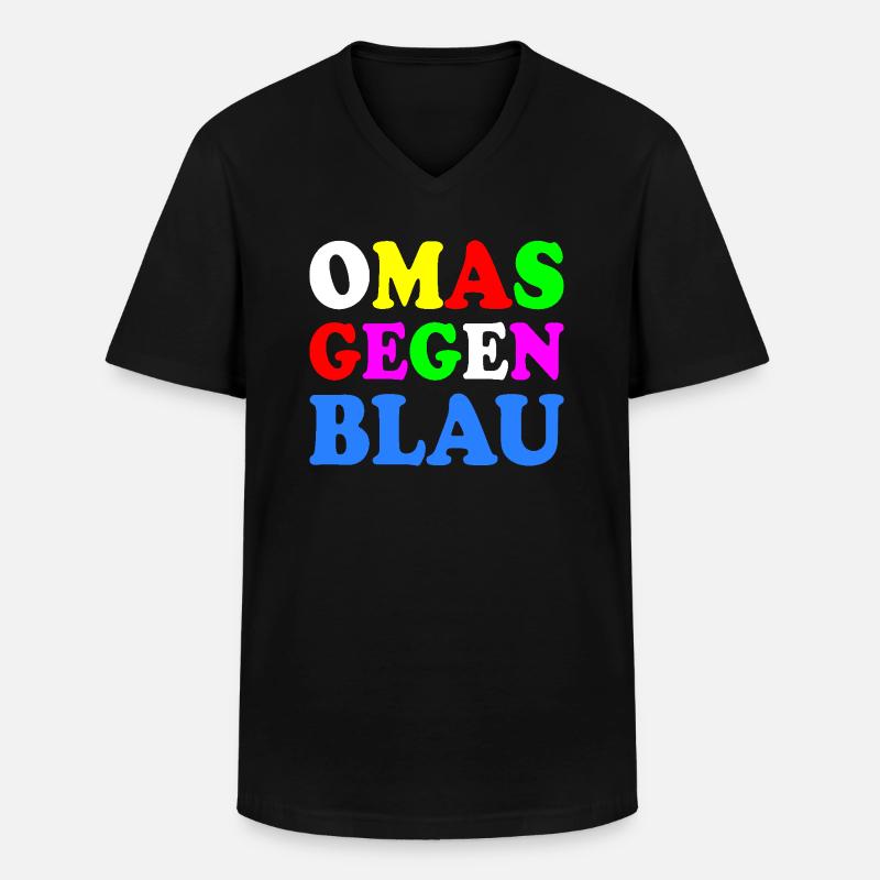 Omas gegen blau - Männer-T-Shirt mit V-Ausschnitt - Schwarz