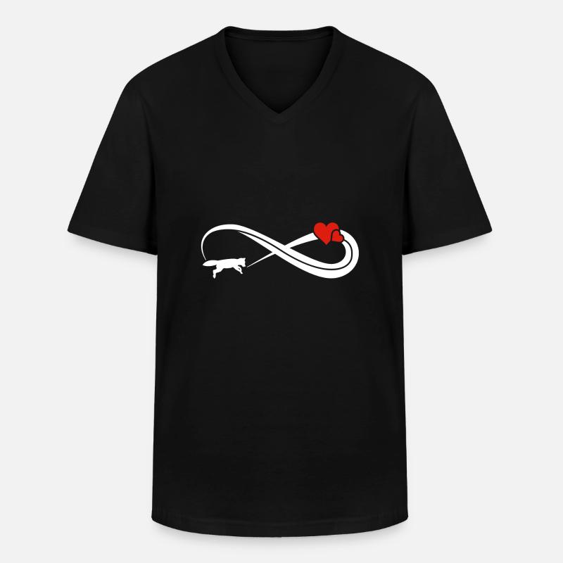 Infinite Fox Infinity Sign - Men's V-Neck T-Shirt - black