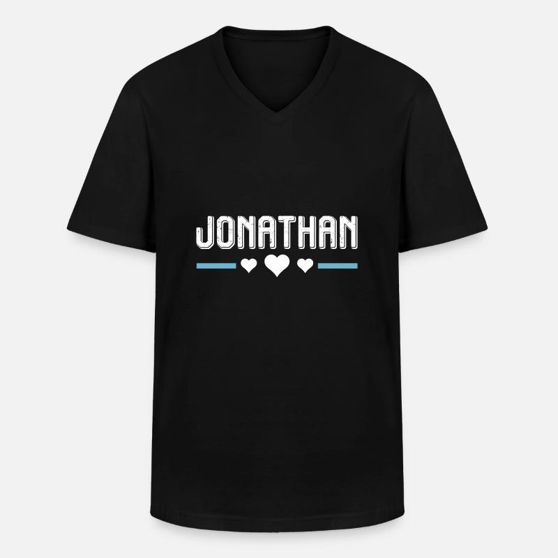 Jonathan - Männer-T-Shirt mit V-Ausschnitt - Schwarz