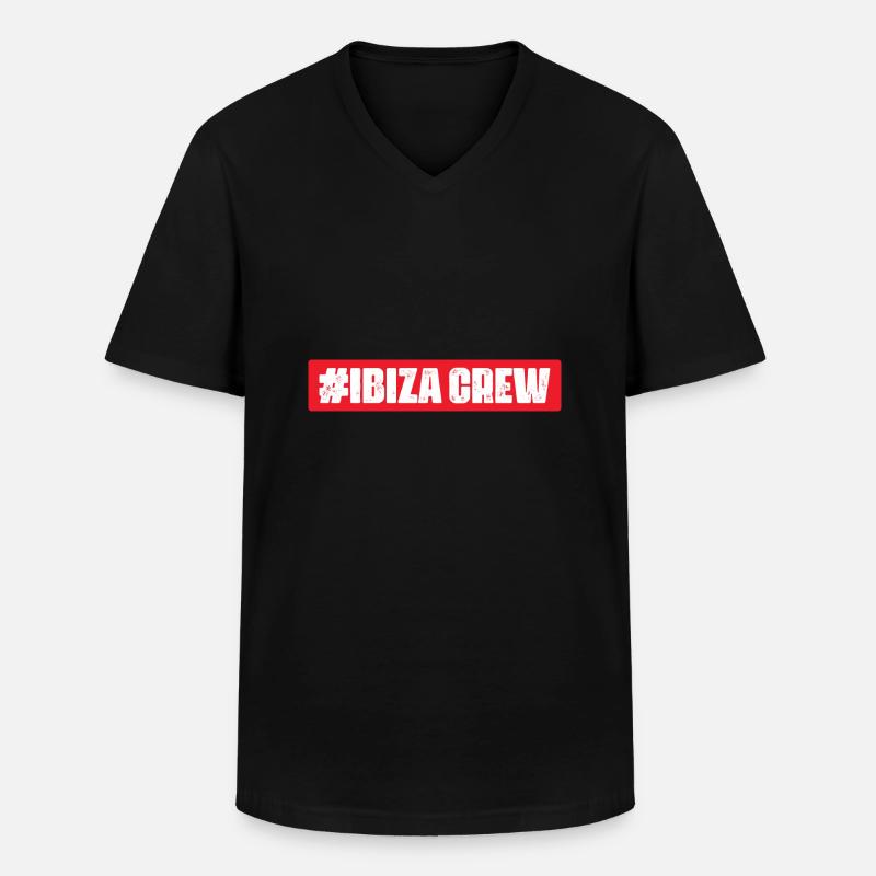Ibiza Crew - Männer-T-Shirt mit V-Ausschnitt - Schwarz