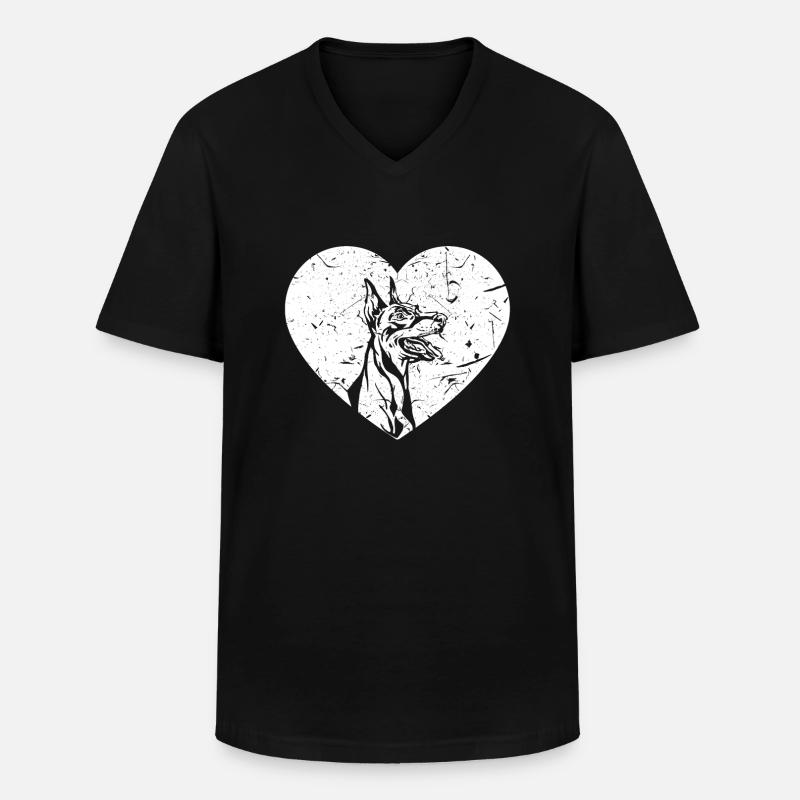 Dobermann Pinscher - Männer-T-Shirt mit V-Ausschnitt - Schwarz