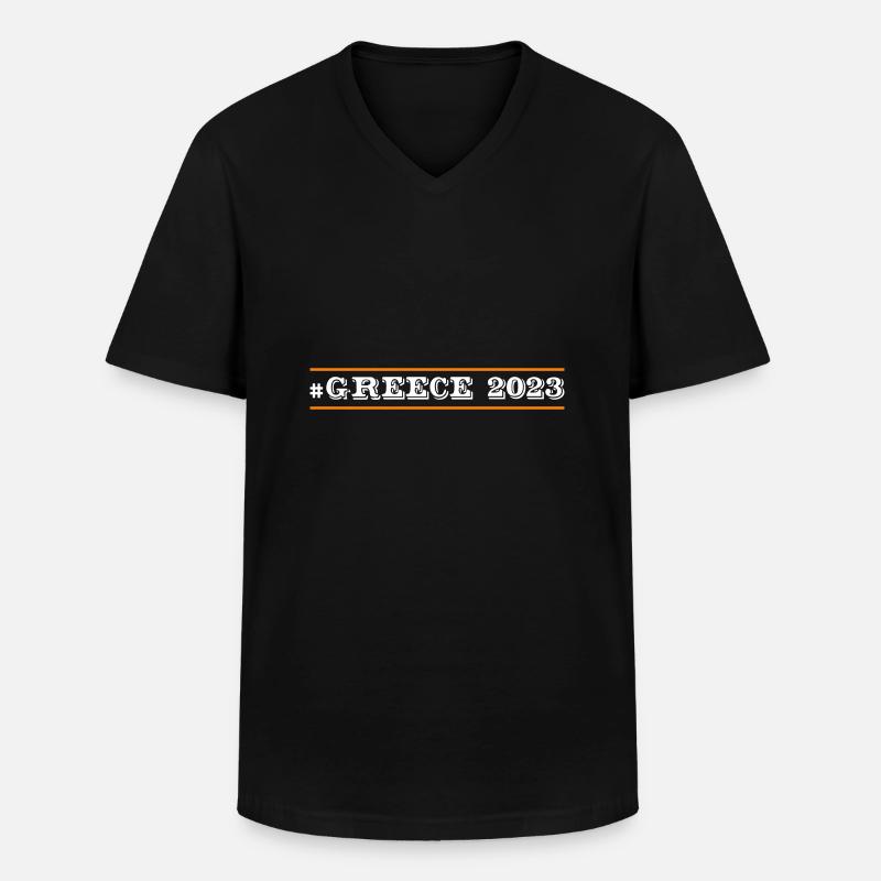 Greece 2023 - Männer-T-Shirt mit V-Ausschnitt - Schwarz