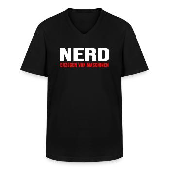 nerd coder server download online nerd-life gamer - Männer-T-Shirt mit V-Ausschnitt - Schwarz - Vorne - AI Model Male 178 dark (178cm)