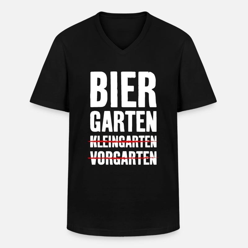 BIERGARTEN KLEINGARTEN GARTEN BIER - Männer-T-Shirt mit V-Ausschnitt - Schwarz