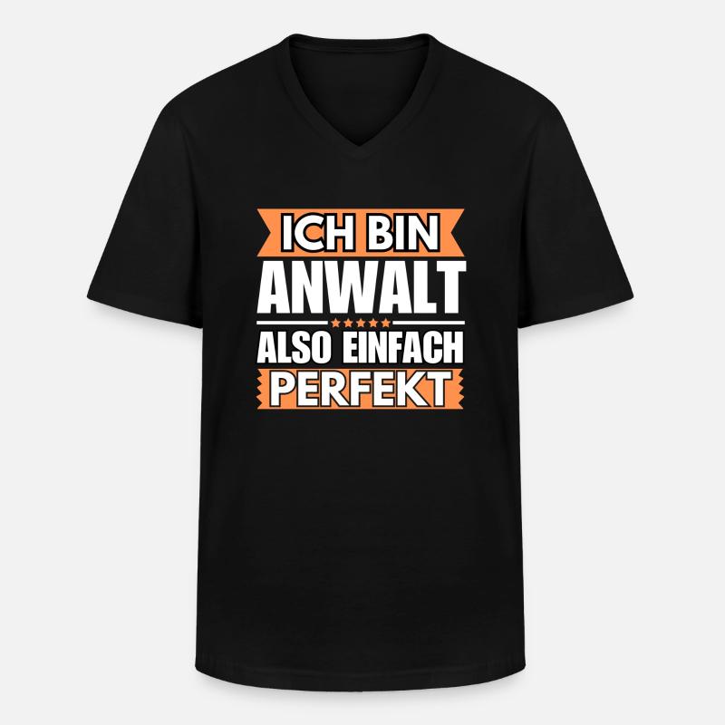 Einfach ein Perfekter Anwalt - Männer-T-Shirt mit V-Ausschnitt - Schwarz