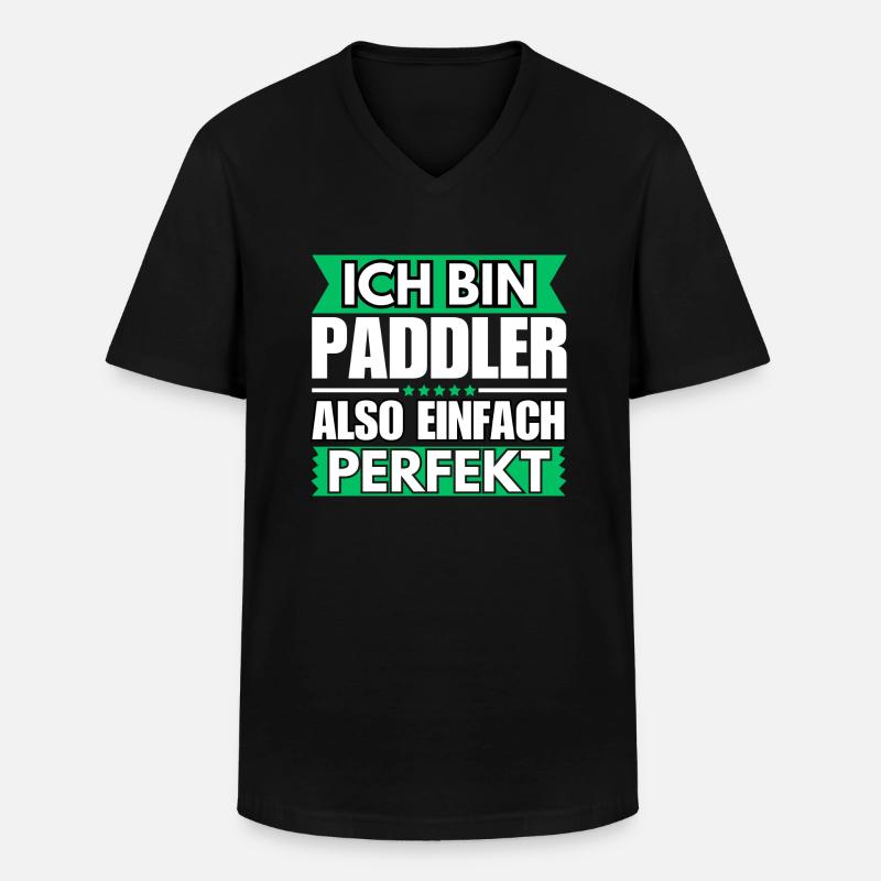 Einfach ein Perfekter Paddler - Männer-T-Shirt mit V-Ausschnitt - Schwarz