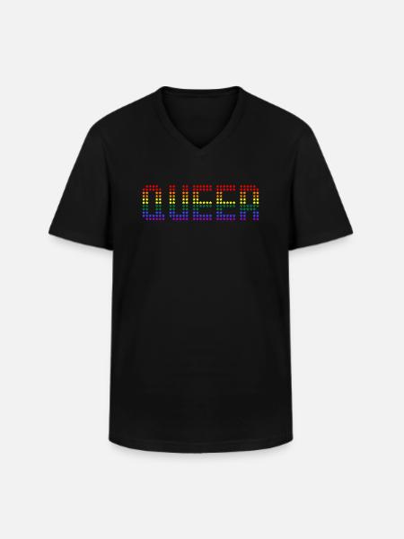 Queer Rainbow - Men's V-Neck T-Shirt - black