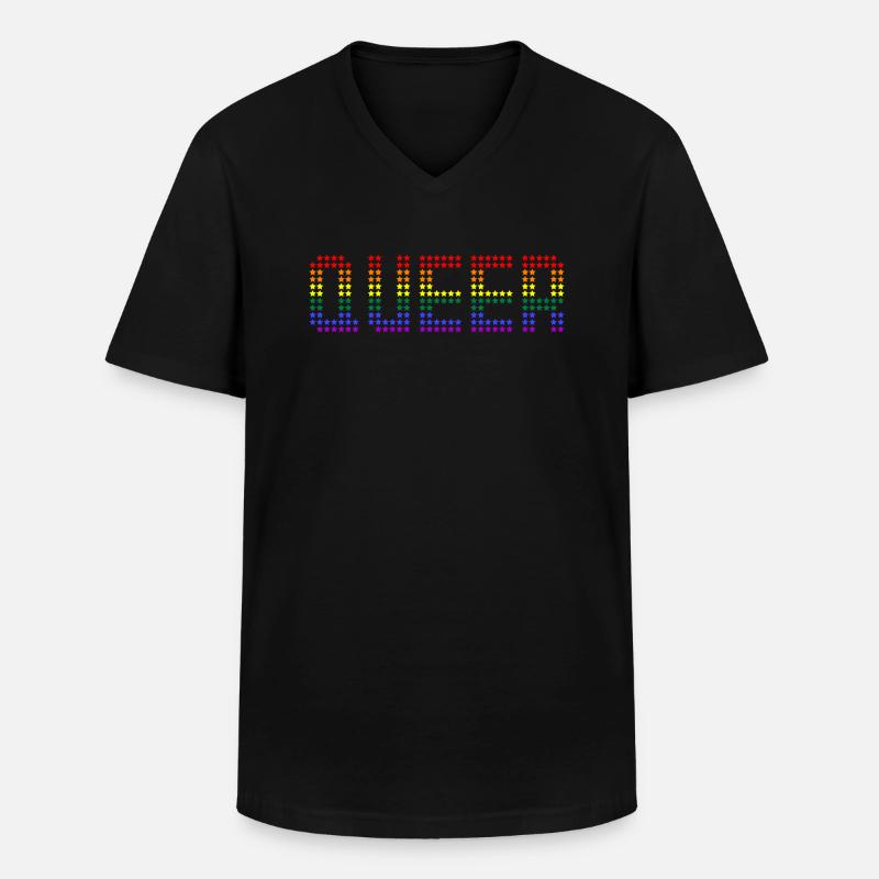Queer Rainbow - Männer-T-Shirt mit V-Ausschnitt - Schwarz