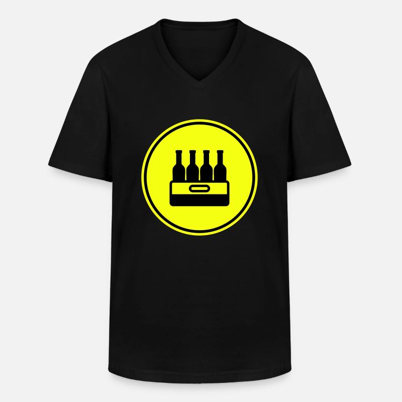 Bierflasche Kiste - Männer-T-Shirt mit V-Ausschnitt - Schwarz