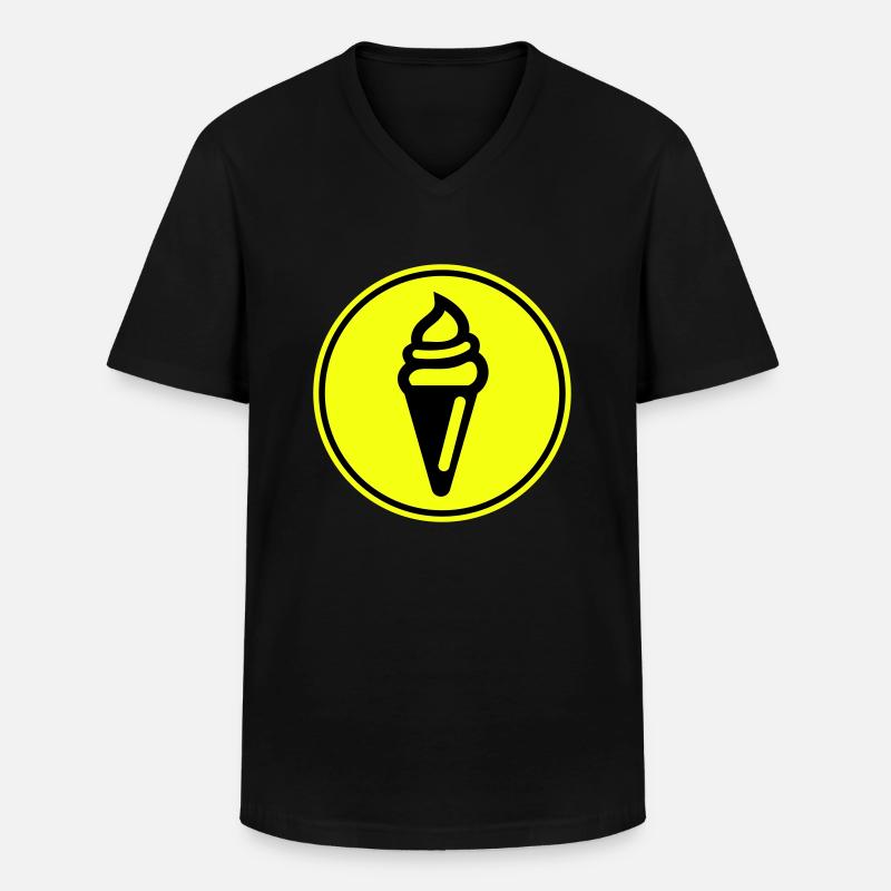Eis Icon Symbol - Männer-T-Shirt mit V-Ausschnitt - Schwarz